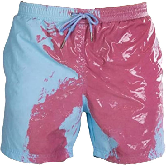 Color Changing Shorts, Men'S Sports Quick Dry Temperature Sensitive Color Changing Swim Trunks